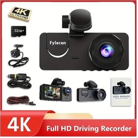 Resim Dashanshop 4k 3 Kanallı Araç Kamerası Ön Ve Arka Görüş 32gb Gece Görüşü Park Modu 