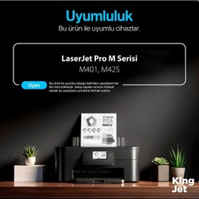 Resim Kingjet Hp Uyumlu 80x Cf280x Yüksek Kapasiteli Çipli 2'li Paket Uyumlu Toneri M401, M425 