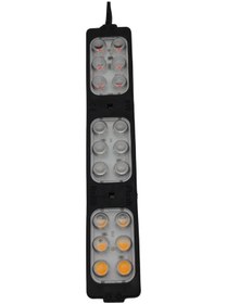 Resim 12 Volt 9 Watt 18 Ledli 155x26 Mm Animasyonlu Kırmızı - Mavi-amber Çakar Modül 5 Adet 