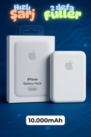 Resim xonex Iphone 10000 Mah Magsafe Battery Pack Powerbank Kablosuz Şarj Ios 7/8/x/11/12/13/14/15/16 Uyumlu 