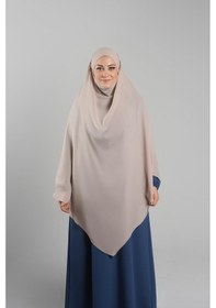 Resim Hürrem Bone Bej Pratik Hazır Geçmeli Tesettür Eşarp Krep Bağcıklı Sufle Hijab 2313 12 BEj 