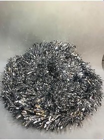 Resim Yılbaşı Garland Sim Ağaç Süs Kalın Kesim 8 Cm 2 Metre 1 Adet Gümüş 