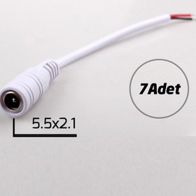 Resim OEM Dc Dişi Kablolu Soket Konnektör Aparat 5.5x2.1 (7 ADET) 