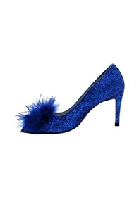 Resim Poletto Hakiki Deri /tekstil Sax Mavı Ayakkabı Gece/abiye 9839 44-1121 Mavi 
