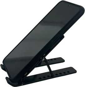 Resim coverzone Mini Metal Stand Katlanabilir Çantada Taşınabilir Folding Alüminyum 8 Kademeli Telefon ve Tablet Standı 13 cm Mini Dizayn | RT008 Siyah 