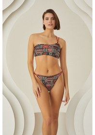 Resim Loya Kadın Renkli Lave İp Detaylı Tek Alt Bikini Çok Renkli 