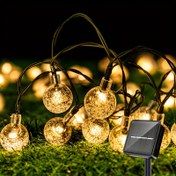Resim 1 paket 20/50/100 LED 16.08/22.64/39.04FTSolar Işık Dizisi Açık Kristal Küre Işıkları 8 Aydınlatma Modu ile, ip65Su Geçirmez Güneş Enerjili Veranda Işıkları Bahçe Bahçe Veranda Düğün Parti Dekorasyonu için 
