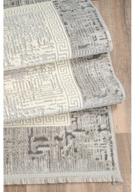 Resim 4205 Krem - Gri Akrilik Dokuma Halı Yumuşak Salon Oturma Odası Halısı 