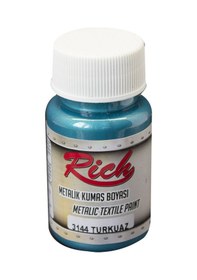 Resim Metalik Kumaş Boyası 50 Cc Turkuaz 3144 Çok Renkli 