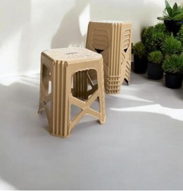 Resim 6 Adet Karatay Orta Boy Plastik Mutfak, Banyo, Balkon Ve Bahçe Taburesi Krem 