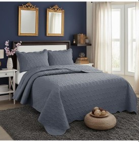 Resim Petek Tek Kişilik Yatak Örtüsü 180x240 Bej Bej 