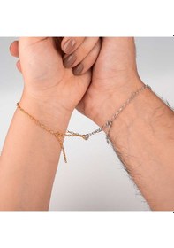 Resim 925 Ayar Gümüş Rodyum Rose Çift Kalpli Aşk Bileklik 