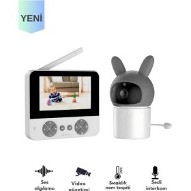 Resim Mena Rise Bebek Kamerası Kumandalı Monitörlü Karşılıklı Konuşma Özellikli , Hatırlatıcılı Ip Bebek Kamerası ( Lisinya ) 