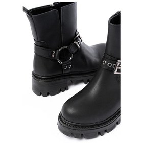 Resim 868-2015 Siyah Fermuarlı Günlük Kadın Bot Acı Kahverengi 