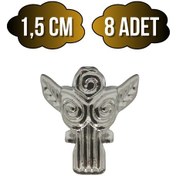 Resim Melek 1.5cm Metal Ayak Çeyiz Ve Hediye Kutusu Mobilya Ayağı 1.5cm Gümüş 8 Adet Gümüş 