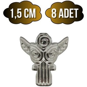 Resim Melek 1.5cm Metal Ayak Çeyiz Ve Hediye Kutusu Mobilya Ayağı 1.5cm Gümüş 8 Adet Gümüş 