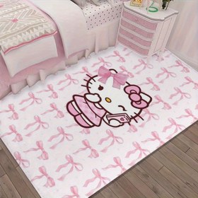 Resim 1 adet Sanrio for hello kitty Yumuşak Kalın Baskılı Mat, Kaymaz Mat, Giriş Matı, Banyo, Oturma Odası, Yatak Odası, Çamaşır Odası için Uygun, Makinede Yıkanabilir, Ev Dekorasyonu, Oda Dekorasyonu, Polar 