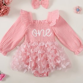 Resim Kızlar için Prenses Tarzı Zarif Uzun Kollu Volan Omuzlu File Etek ile Lazer Kelebek Süslemesi - Bahar/Sonbahar/Kış Koleksiyonu, Esnek Olmayan Kumaş, Geniş Uç, Sevimli Harf Deseni, Dış Mekanlar İçin Mükemmel 