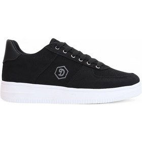 Resim 2196-dakırs Anatomik Tabanlı Erkek Keten Kumaşlı Sneakers Ayakkabı Siyah 