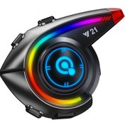 Resim qasul Rgb Işık Efektli Intercom Bluetooth Motosiklet Kask Kulaklığı Intercom Kulaklık 