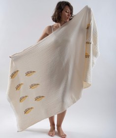 Resim Müslin Sarı Çam Desenli Peştemal - 90x180 