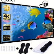 Resim 120 İnç 4K Yüksek Çözünürlüklü Taşınabilir Projeör Ekranı Alüminyum Çerçeve ile - Tam HD 1080P, Ultra HD 4K, 3D Proje, 16:9 Aspect Ratio, Ev Sineması ve Açık Hava Kullanımı için Uygun, Sabit Çerçeve ile, Canlı Görüntü Kalitesi ve Yüksek Çözünürlüklü Projeleme sunar. 