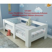 Resim Ninnimo Montesorri 70x130 Yatak Uyumlu Mdf Beyaz Çocuk Karyola 