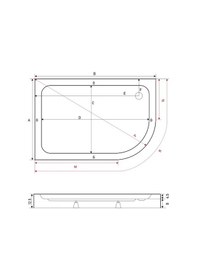Resim Shower 80X120 Oval Asimetrik Monoblok Duş Teknesi 