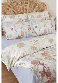 Resim Soley Lina %100 Pamuk Çift Kişilik Nevresim Takımı Yeşil 