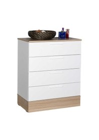 Resim Base Genç Odası 4 Çekmeceli Şifonyer - Italyan Meşe-Beyaz 