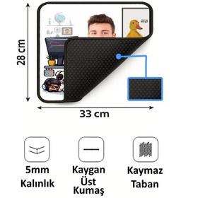 Resim Kişiye Özel Karikatürlü Fotoğraflı 33x28 Cm Mousepad Kaymaz Taban Rahat Konforlu Mouse Pad 