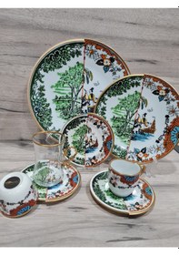 Resim River World 24 Parça 6 Kişilik Porselen Yemek Takımı Hyb 6 Serisi Çok Renkli 