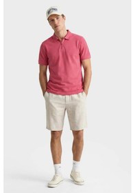 Resim Gant Erkek Kırmızı Regular Fit Yarım Fermuarlı Baskılı Polo Yaka T-shirt-15242 