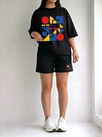 Resim EFFRENATU Kadın Oversize AVO Basic Tişört ve Wide Leg Eşofman Altı Takımı | Rahat Günlük Casual Streetwear Kombin 