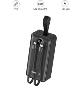 Resim Torima TRM-1035 Siyah 30000mAh 2 Çıkışlı Taşınabilir Hızlı Şarj Dijital Göstergeli Powerbank 