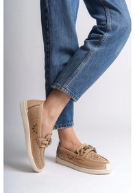 Resim Layla Bağcıksız Ortopedik Rahat Taban Çiçek Desenli Kadın Babet Ayakkabı Kt - Ten Ten 