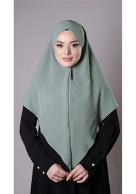 Resim Hürrem Bone Çağla Yeşili Pratik Hazır Geçmeli Tesettür Eşarp Aerobin Kumaş Çapraz Hijab 2307 32 