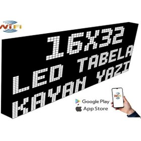 Resim Led Tabela 16x32cm Tek Taraflı Beyaz Kayan Yazı-wifi 