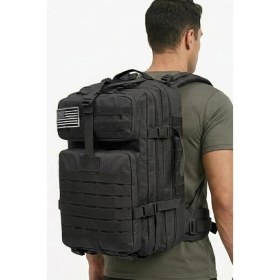Resim Single Sword Çok Amaçlı Kullanım 50 Litre Ayarlanabilir Motosiklet 50L Taktik Su Geçirmez Outdoor Kamp Dağcı Sırt Çantası - Renk: Siyah - Beden: Standart 