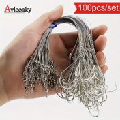 Resim 100 adet/takım Isırma Karşıtı Uzun Saplı Kanca Çelik Balıkçılık Hattı Kanca Takımı ile Döner Balıkçılık Aksesuarı 