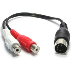 Resim Mykablo 5 Pin Din Erkek To 2 Rca Dişi Çevirici Kablo - 50 cm 