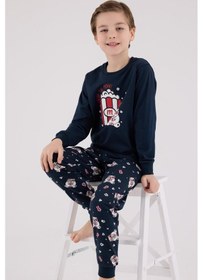 Resim Rolypoly Erkek Çocuk Uzun Kol Pijama Takım Lacivert-1744 Lacivert 
