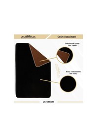 Resim Ultrasoft Düz Siyah 3 Lü Banyo Halısı Paspası Kaymaz Deri Taban M Siyah 