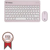 Resim Torima TMK-08 Beyaz Kablosuz Bluetooth Klavye Mouse Seti 
