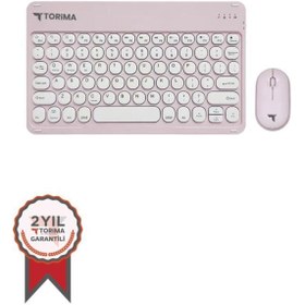 Resim Torima TMK-08 Beyaz Kablosuz Bluetooth Klavye Mouse Seti 