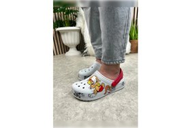 Resim Nstil Günlük Anne Kız Terlik Sabo Hemşire Doktor Aşçı Sandalet Desenli Taban Crocs CRF-8246 