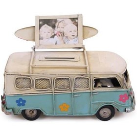 Resim Dekoratif Metal Minibüs Çerçeveli Ve Kumbaralı Hediyelik Karışık Renk 