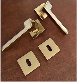 Resim Albatros Gold Kare Rozetli Oda Kapı Kolu Koldoor 4 Takım 