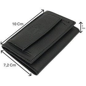 Resim Westpolo Unisex Hakiki Deri Bozuk Para Ve Kağıt Para Bölmeli Cüzdan Kartlık - Siyah Siyah 