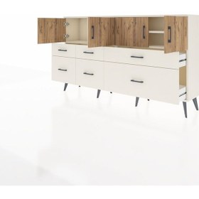 Resim Arges Konsol 4 Raflı 6 Çekmeceli 4 Kapaklı 176x30x99 Aytaşı-çam/aytaşı Atlas Çam/aytası - Aytası 